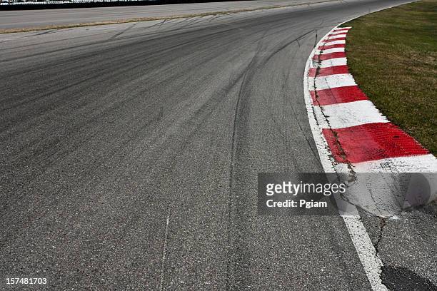 corner on a car race track - racing track stock pictures, royalty-free photos & images