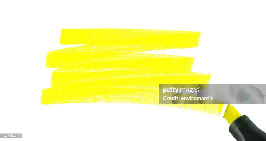 Swash of a highlighter pen, isolated on white.