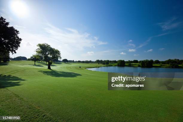 golf fields - standing water stock pictures, royalty-free photos & images