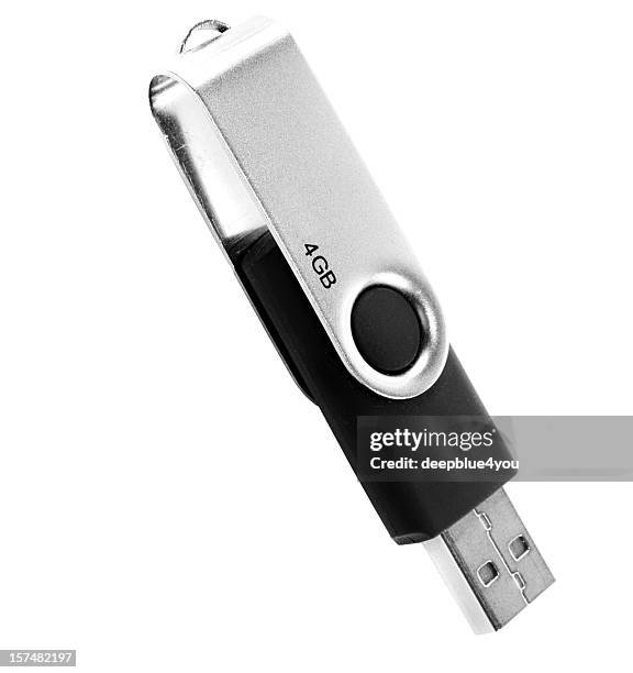 usb flash storage isolated on white - usb flash drive stock pictures, royalty-free photos & images