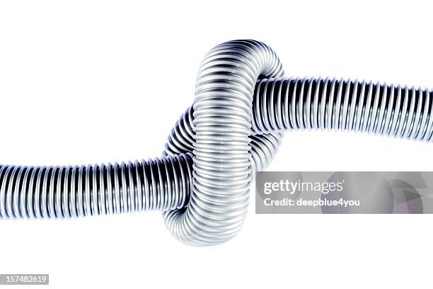 flexible plastic tube isolated on white - hose stockfoto's en -beelden