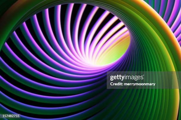 neon bright spiral - spiral stock pictures, royalty-free photos & images