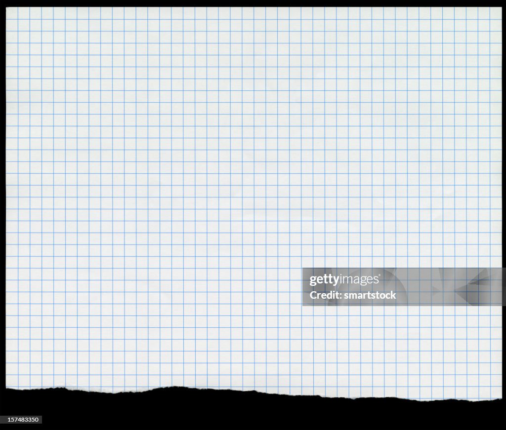 Sheet of New Graph Paper With Ragged Tear