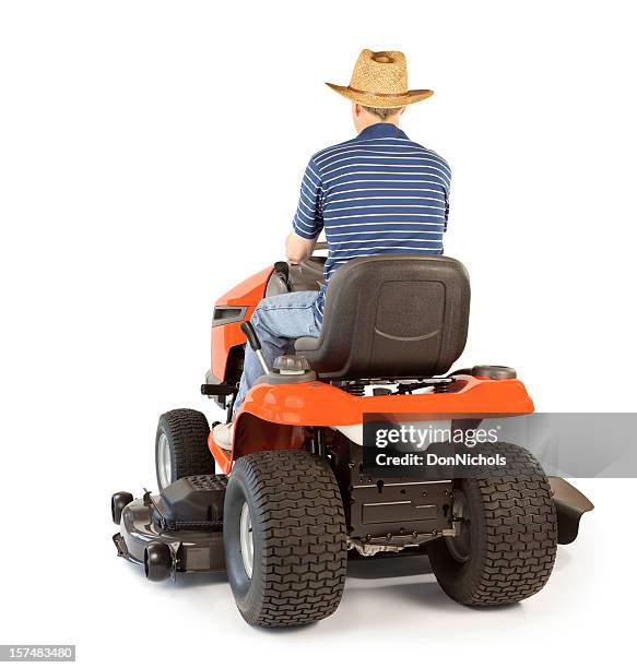 lawn mower man - lawn tractor stock pictures, royalty-free photos & images