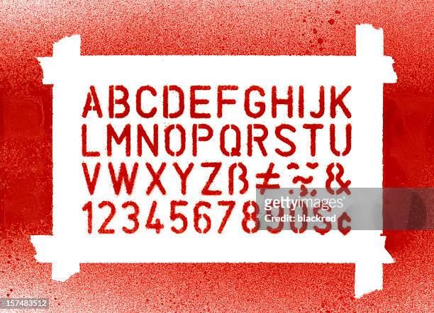 stencil lettering - graffiti text stock pictures, royalty-free photos & images