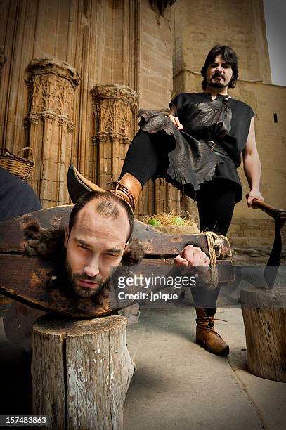 prisoner execution - medieval shoes stock pictures, royalty-free photos & images