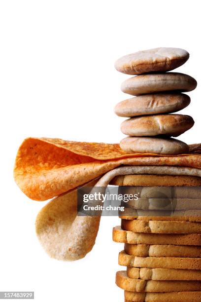 pita bread, wrap sandwich and toast - whole wheat pitta stock pictures, royalty-free photos & images
