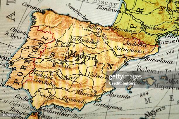 spain - madrid map stock pictures, royalty-free photos & images