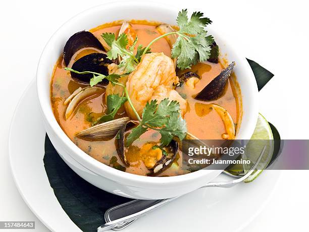 seafood soup - chowder bildbanksfoton och bilder