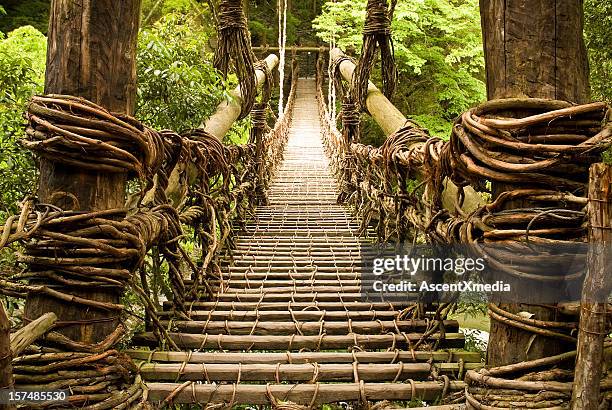 old vine bridge - iya valley stock pictures, royalty-free photos & images
