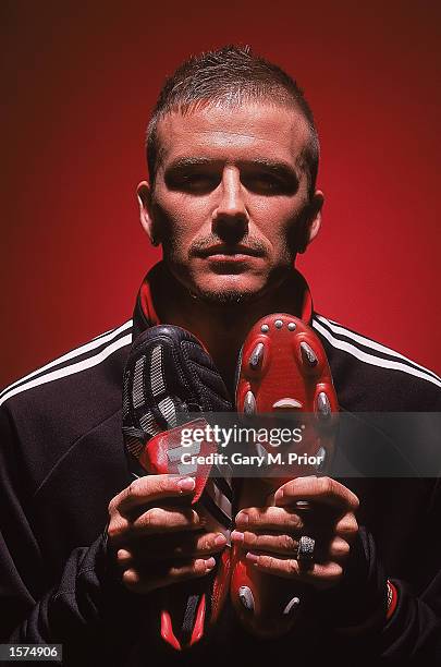 David Beckham takes delivery of his brand new adidas Predator Mania boots which he will wear against Holland in Amsterdam on February 13th. Mandatory...