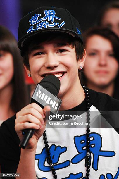 Austin Mahone On New.Music.Live at MuchMusic Headquarters on December 3, 2012 in Toronto, Canada.