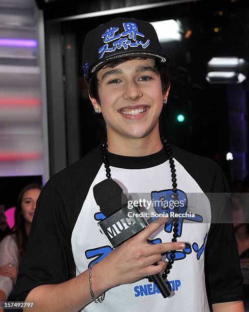 Austin Mahone On New.Music.Live at MuchMusic Headquarters on December 3, 2012 in Toronto, Canada.