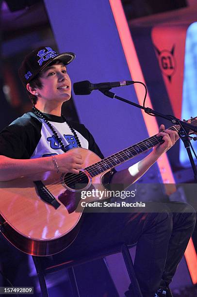 Austin Mahone On New.Music.Live at MuchMusic Headquarters on December 3, 2012 in Toronto, Canada.