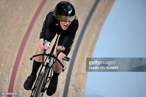 New Zealand's Nicole Murray takes part in the women's C5 500m Time Trial Final at the Sir Chris Hoy velodrome during the Cycling World Championships...