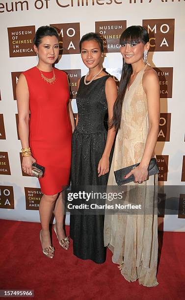 Gayle Ung, Charo Romquillo, and Lucia Santiago attend the Museum of Chinese in America's Annual Legacy awards dinner at Cipriani Wall Street on...