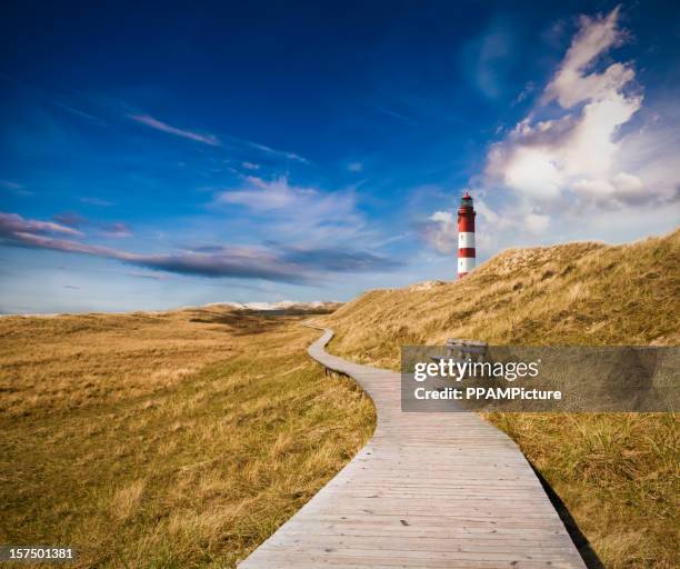 lighthouse in the dunes - german north sea region bildbanksfoton och bilder