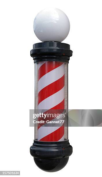 barber's pole isolated on white - barber pole stock pictures, royalty-free photos & images