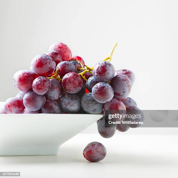 rote grapes - red grapes stock-fotos und bilder