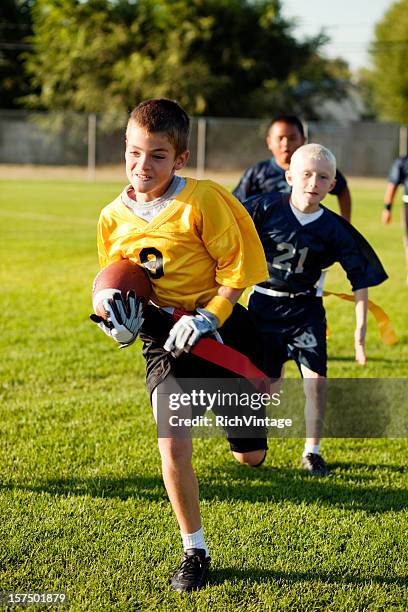touchdown! - flag football stock pictures, royalty-free photos & images