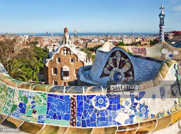 parc guell, barcelona - park guell stock pictures, royalty-free photos & images