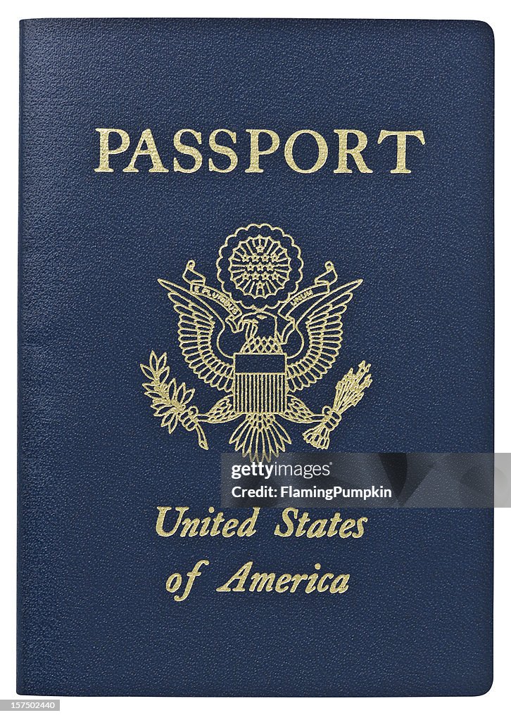 Passport - USA. Clipping Path.