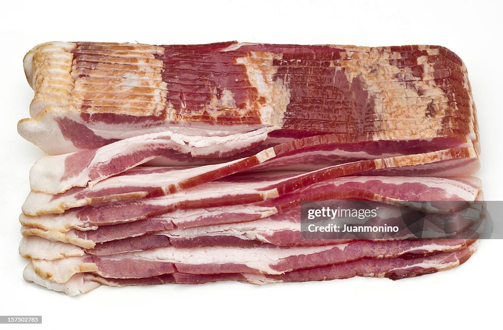 Raw Smoked Bacon Slices