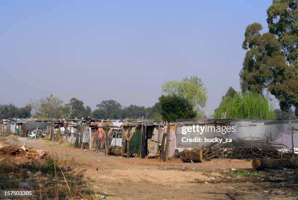 close up of a squatter camp near soweto, south africa - soweto bildbanksfoton och bilder