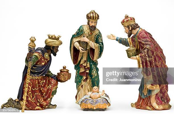 adoration (nativity scene) - three wise men 個照片及圖片檔