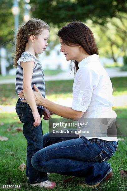 mother scolding her daughter. - mother scolding stock pictures, royalty-free photos & images