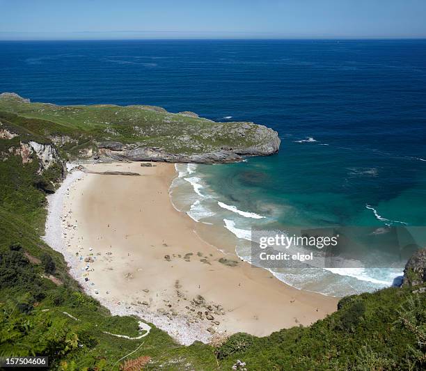balotta beach, asturias, costa verde, spain - asturias stock pictures, royalty-free photos & images