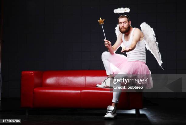 tooth fairy: with wand a molar - red fairy wings bildbanksfoton och bilder