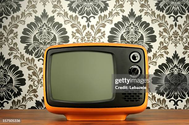 old bw tv - 1970s television set stock pictures, royalty-free photos & images