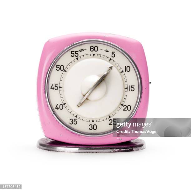 timer da cucina retrò rosa - timer foto e immagini stock