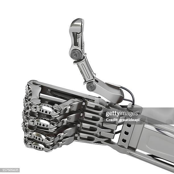 robot hand ok sign - robot hand human hand stock pictures, royalty-free photos & images