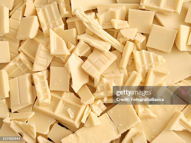 white chocolate chunks - white chocolate stock pictures, royalty-free photos & images