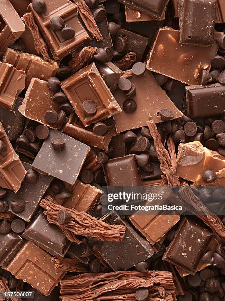 morceaux de chocolat au lait - chocolat photos et images de collection