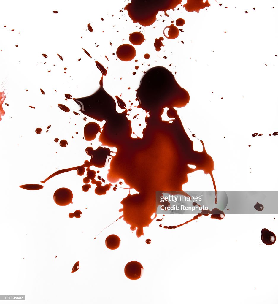 Blood Splat on White Background