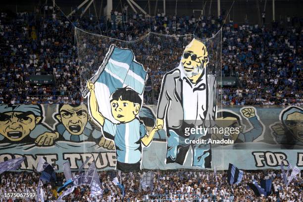 Supporters of Yukatel Adana Demirspor perform a choreography during the opening ceremony of UEFA Europa Conference League Second Qualifying Round...