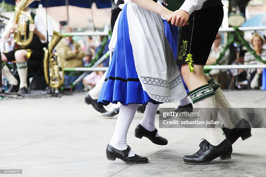 Bavarian couple dancing at Beer Fest