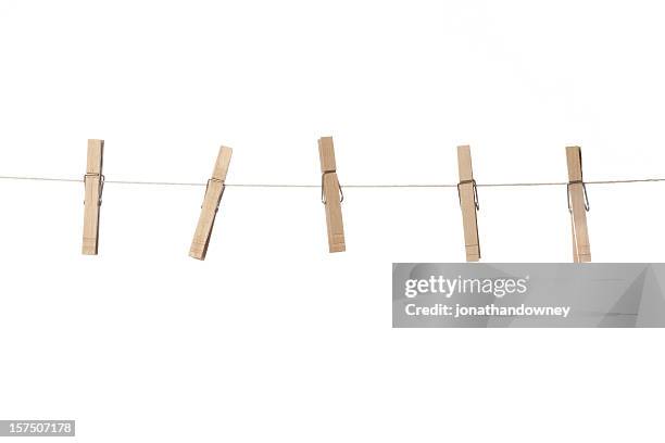 clothesline - wasknijper stockfoto's en -beelden