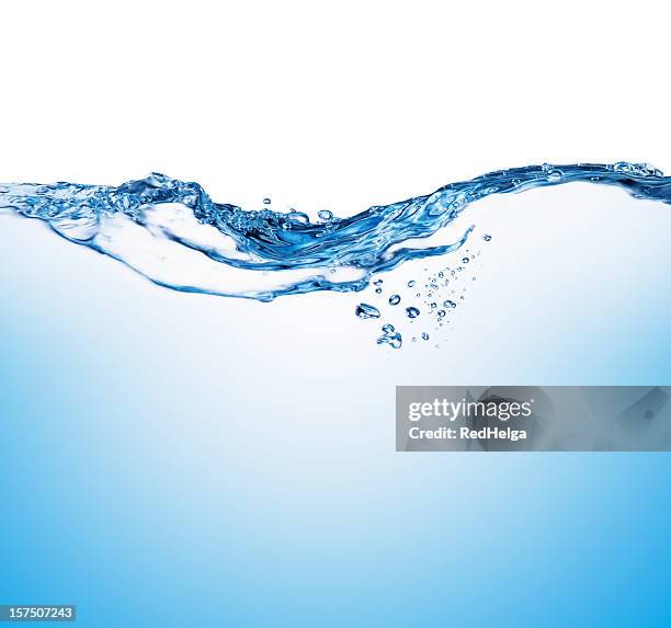 wasser wave mit blasen - purified water stock-fotos und bilder