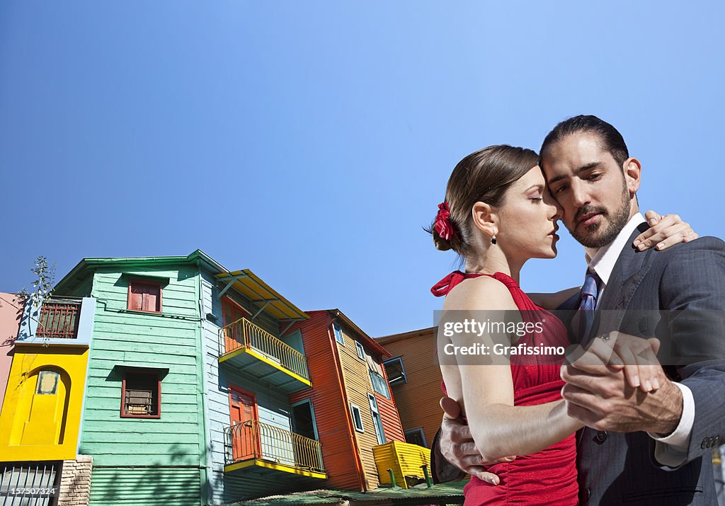 Argentine couple dancing Tango in the streets of Buenos Aires