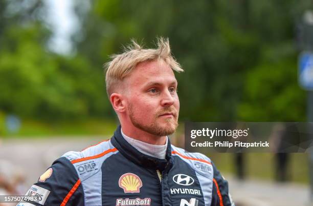 Jyväskylä , Finland - 3 August 2023; Esapekka Lappi in his Hyundai Rally 1 Hybrid during Stage 1 Harju of the FIA World Rally Championship Secto...