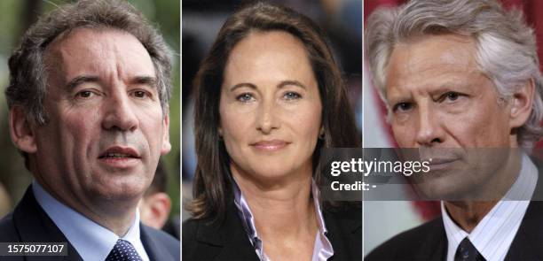 Montage de photos d'archives de François Bayrou, président du MoDem, Ségolène Royal, présidente de la région Poitou-Charentes et ex-candidate...