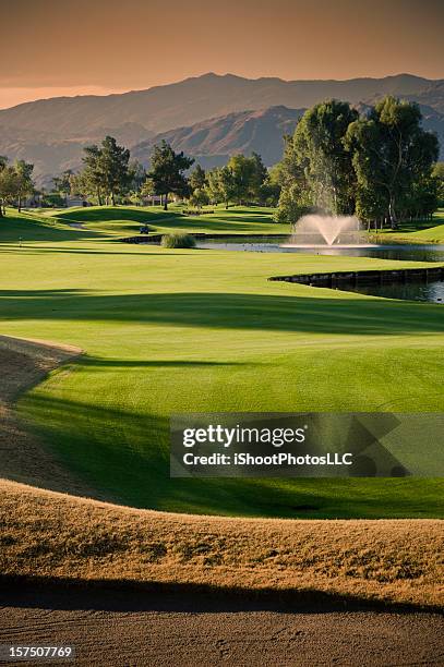 golf scenic at sunset - heavenly resort stock pictures, royalty-free photos & images