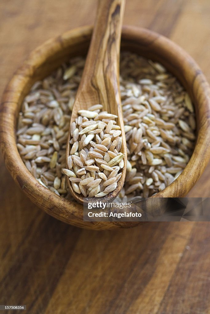 Spelt in a Olive Wood Bowl