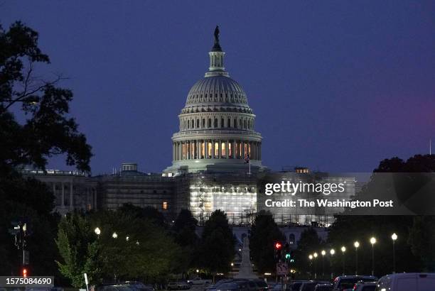 The U.S. Capitol before sunrise on August 3, 2023 in Washington, District of Columbia. Former President Donald Trump, indicted on charges related to...