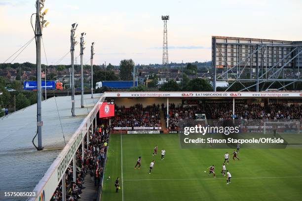 General view as vehicles drive by on the nearby M6 motorway during the pre-season friendly match between Aston Villa and SS Lazio at Poundland Bescot...