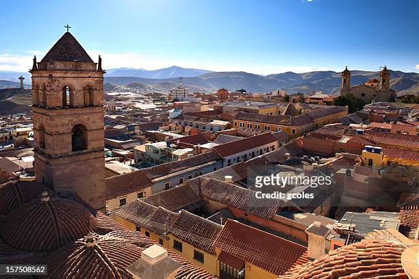potosi, bolivia rooftops - potosi bolivia stock pictures, royalty-free photos & images
